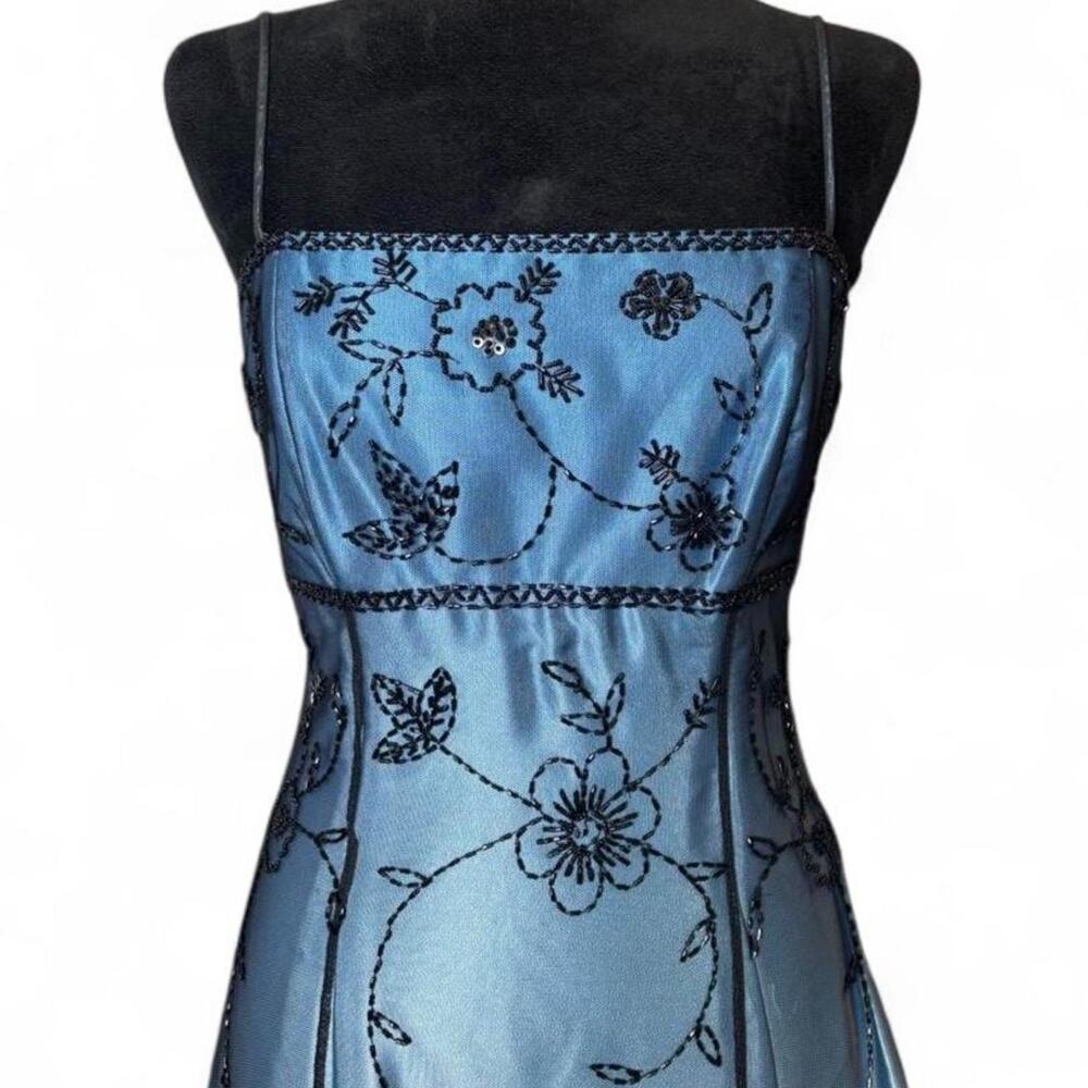 Y2K Blondie Nites Blue Formal Dress – Whimsy Goth Beaded Gown 7/8